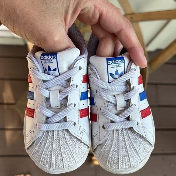 Adidas Red White & Blue Superstarts❤️🤍💙 - Picture 8 of 11